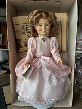 Shirley Temple Girl Doll in Pink Dress - Classic Collectible